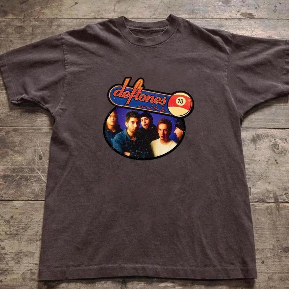 Gildan Men Black T-Shirt, Deftones Around The Fur Band Tee